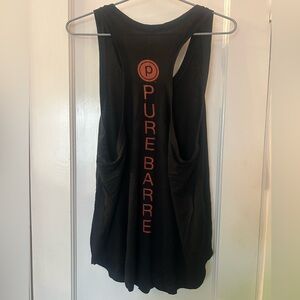 Pure Barre Black Racerback Tank with White Logo